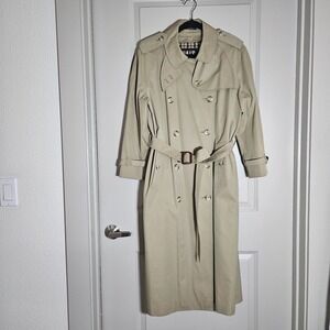 Daks Coat Trench Coat w Belt For Height 165 cm/ 65" Chest 94cm/ 37" Cotton Khaki